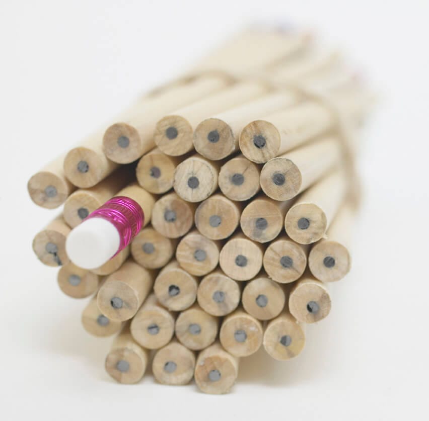 Pencils stacked in a creative arrangement, symbolizing teamwork, only available at Elevate Your Organization's Culture and Performance With CEEK.