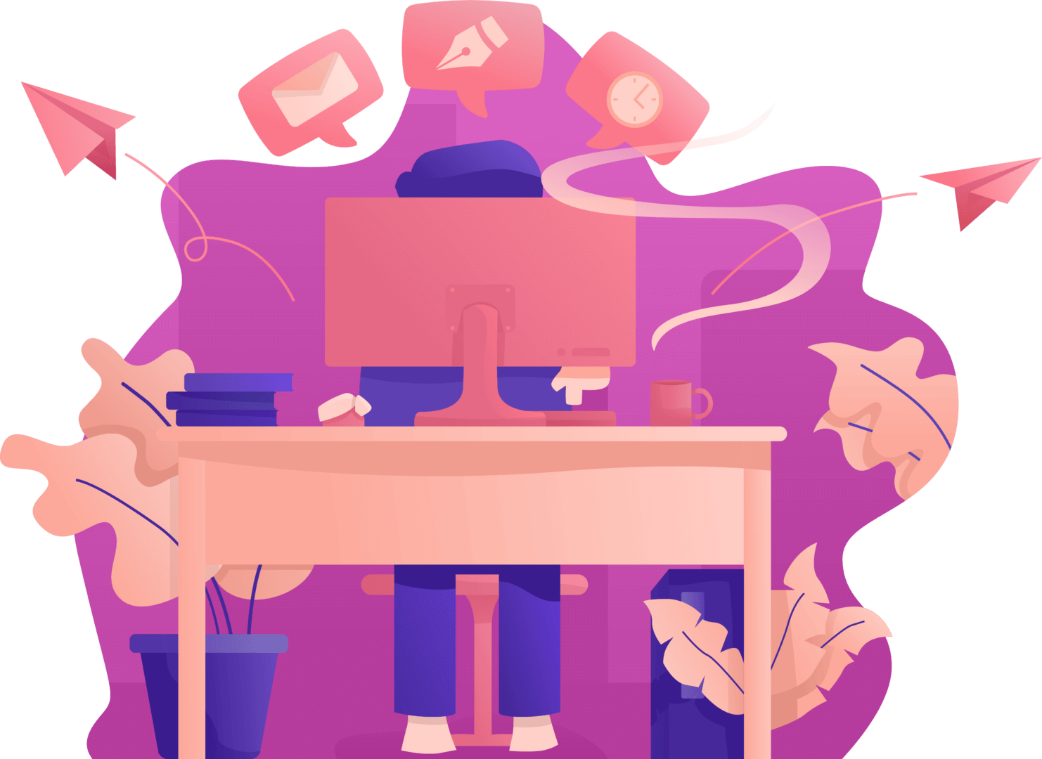 Person working at a desk with digital elements, enhancing productivity, only available at Elevate Your Organization's Culture and Performance With CEEK.