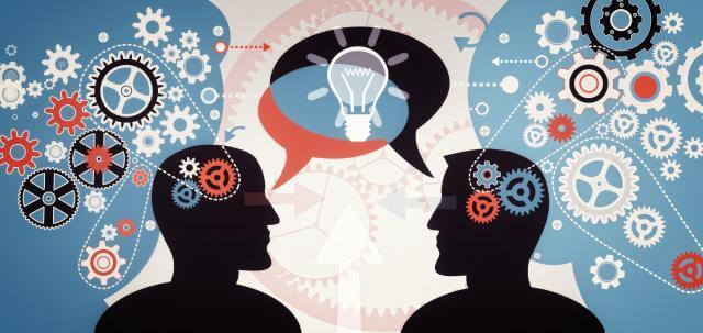 Collaborative brainstorming with gears and idea exchange, only at Elevate Your Organization's Culture and Performance With CEEK.