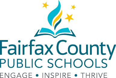 Fairfax County Public Schools logo featuring stars and book, promoting Engage, Inspire, Thrive, only available at Elevate Your Organization's Culture and Performance With CEEK.