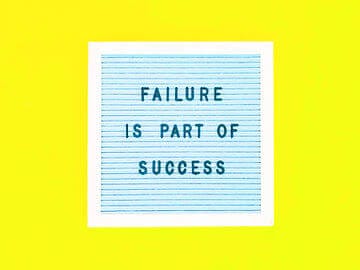 Failure is part of success message on blue board, exclusively at Elevate Your Organization's Culture and Performance With CEEK.